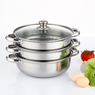 Three-layer cooking multi-purpose soup steamer
