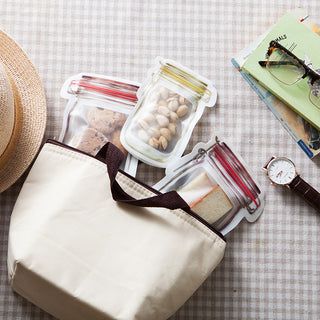 Bolsa de almacenamiento de aperitivos reutilizable, bolsa de almacenamiento de alimentos sellada impermeable para galletas de nueces, almacenamiento de aperitivos, bolsa surtida de alimentos de viaje, herramientas de cocina