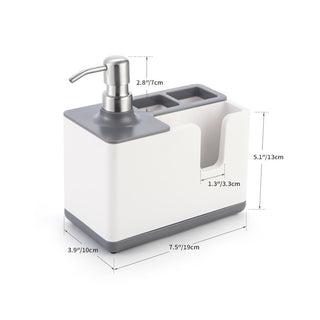Dispensador de jabón para almacenamiento de utensilios de limpieza de cocina