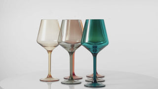 European Style Muted Color Crystal Glasses  Set of 6